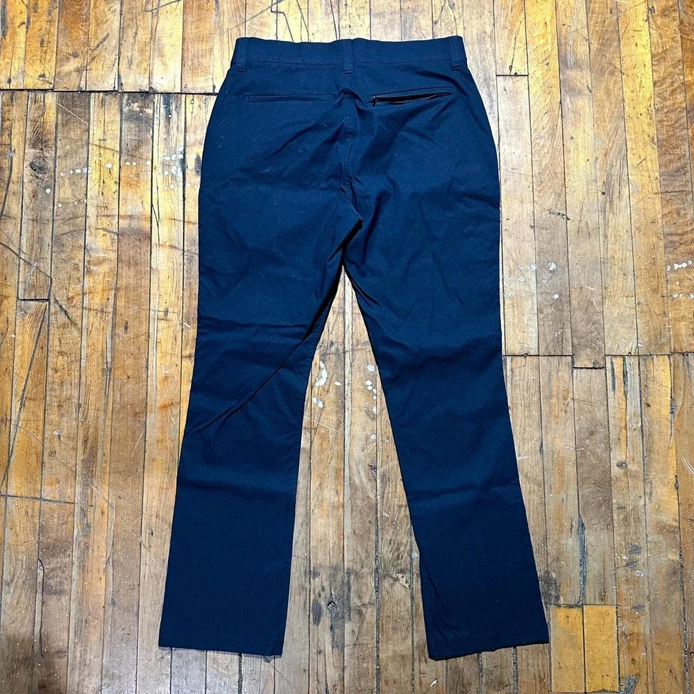 FF.LA Chino Pants Womens 34 Blue Solid Flat Front Curvy Fit Slash Pocket Outdoor